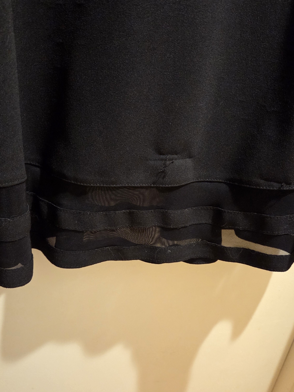 Calvin Klein Black A-Line Dress with Sheer Sleeve & Hem Stripe Details 22W - Picture 3 of 7